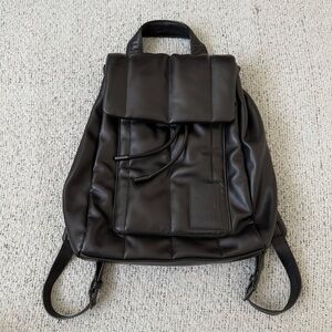 Ted Baker London Quilted Faux Leather Backpack Black Drawstring
